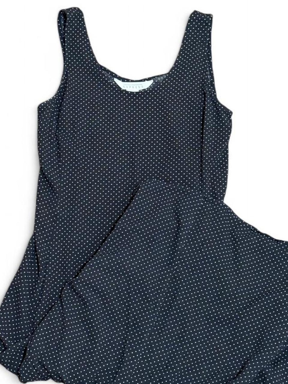 Express RARE Vintage 90s Black and White Polka Dot Maxi Sun Dress - Picture 2 of 5